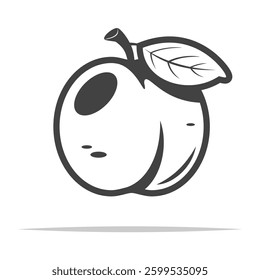 Plum fruit outline icon transparent vector isolated