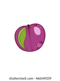 Plum fruit vector isolated on white background