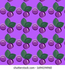 plum fruits vector pattern illustration