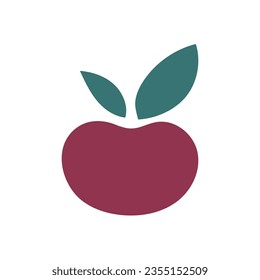 Plum hand drawn. Abstract shape fruit inspiration. Vector illustration, flat design