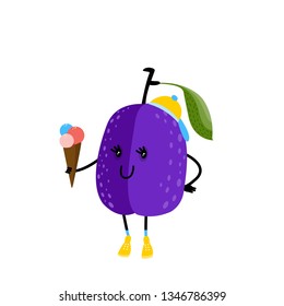plum holds in his hand an ice cream