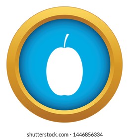 Plum icon blue vector isolated on white background for any design