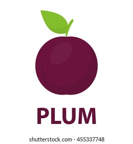 Plum icon cartoon. Singe fruit icon from the food collection.