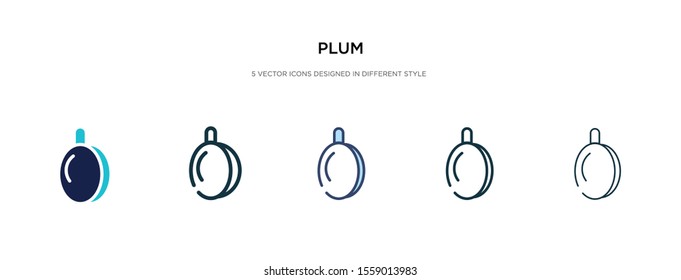 plum icon in different style vector illustration. two colored and black plum vector icons designed in filled, outline, line and stroke style can be used for web, mobile, ui