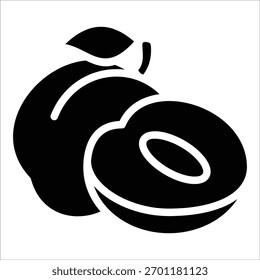 Elemento de icono de ciruela para el diseño