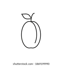 plum icon element of fruit icon for mobile concept and web apps. Thin line plum icon can be used for web and mobile. Premium icon on white background