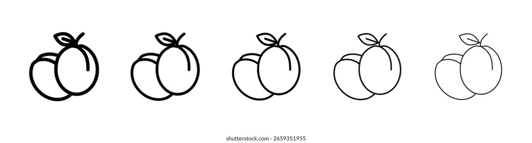 Plum icon filled flat sign concept for web design.