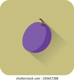 Plum icon. Flat design style modern vector illustration