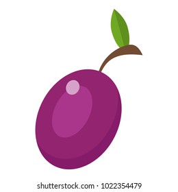 Plum icon. Flat illustration of plum vector icon for web