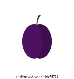 Plum icon in flat style on a white background