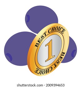 Plum icon isometric vector. Ripe fresh blue garden plum. Best choice sign, number one, juicy fruit