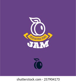 Plum icon. Plum label.