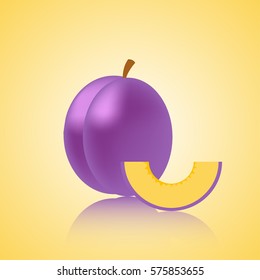 plum icon for the label and packaging. The whole and the part.