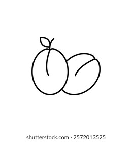 Plum icon in liner stroke style