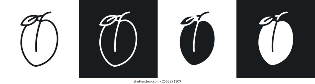 Plum icon pack for app and website ui designs.