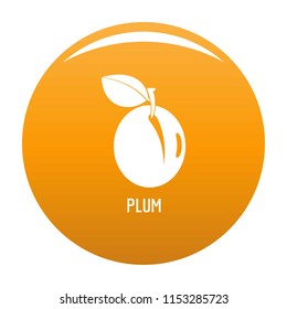 Plum icon. Simple illustration of plum vector icon for any design orange