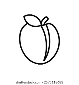 plum icon Simple outline illustration