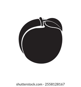 plum icon symbol flat black