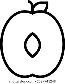 plum icon. Thin linear style design isolated on white background