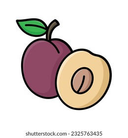 plum icon vector design template in white background