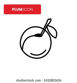 Plum icon vector on white background
