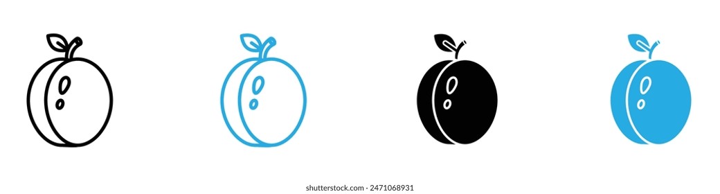 Plum icon vector set collection for web