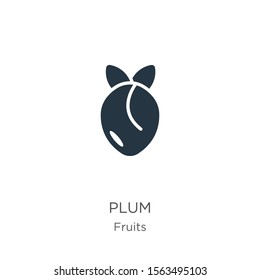Plum icon vector. Trendy flat plum icon from fruits collection isolated on white background. Vector illustration can be used for web and mobile graphic design, logo, eps10