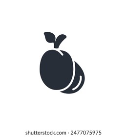 plum icon. vector.Editable stroke.linear style sign for use web design,logo.Symbol illustration.