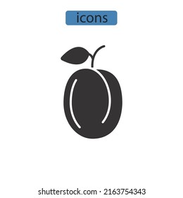 Plum icons  symbol vector elements for infographic web