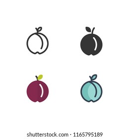 Plum Icons Vector With Different Style