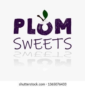 Plum illustration logo design.