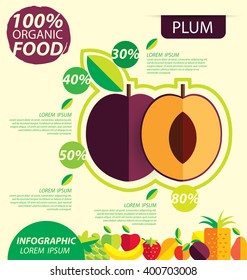 Plum. Infographic template. vector illustration.