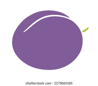 Plum isolated on white background