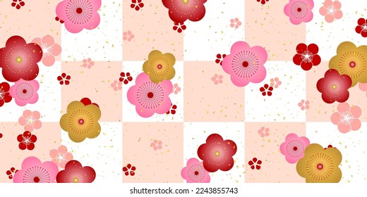 Fondo de patrón japonés de papel Plum
