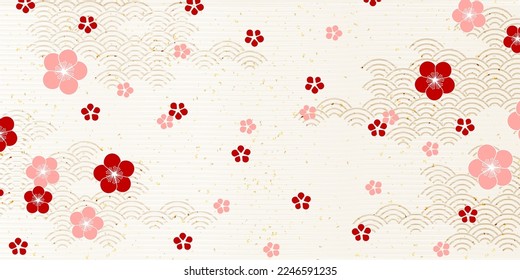 Pflaumen, japanisches Muster, japanischer Papierhintergrund