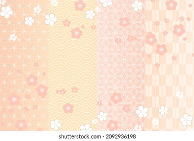 Plum Japanese pattern spring background 