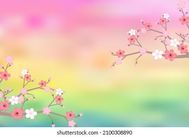 Plum Japanese pattern spring background
