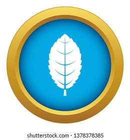 Plum leaf icon blue vector isolated on white background for any design