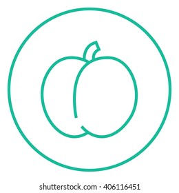 Plum with leaf line icon.