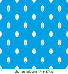 Plum leaf pattern repeat seamless in blue color for any design. Vector geometric illustration