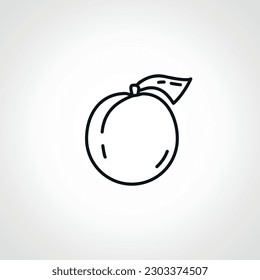 Plum line icon. Plum fruit web linear icon.