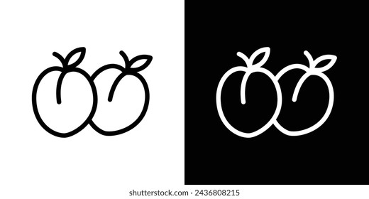 Plum Line Icon on White Background for web.