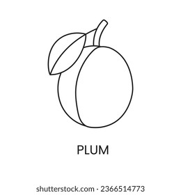 Pflaumensymbol in Vektorgrafik, Obstgrafik.