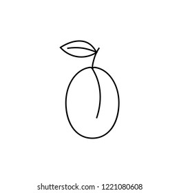 Plum linear icon. Plum concept stroke symbol design. Thin graphic elements vector illustration, outline pattern on a white background, eps 10.