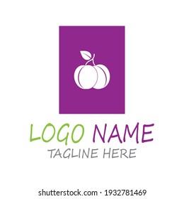 Plum logo vector icon design template
