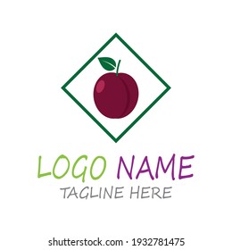 Plum logo vector icon design template