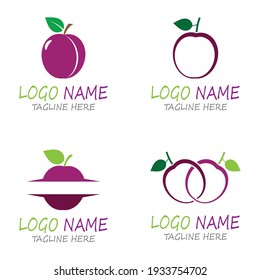 Plum logo vector icon design template