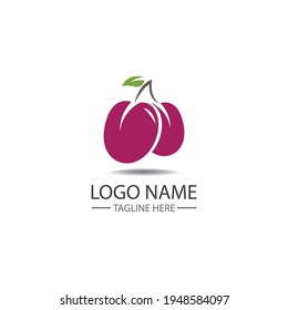 Plum logo vector icon design template