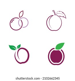 Plum logo vector icon design template