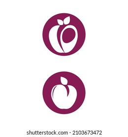 Plum logo vector icon design template